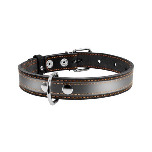Нашийник для тварин Collar зі світловідбиваючою стрічкою Ш 25 мм Д 38-50 см чорний (02491)