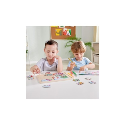 Пазл Hape Єдинороги з розмальовкою (E1642)