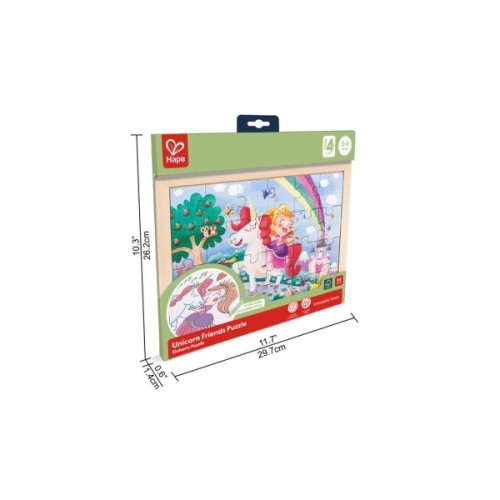 Пазл Hape Єдинороги з розмальовкою (E1642)
