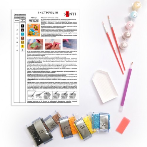 Картина по номерам Santi Майнкрафт Бджілки 25х25 см з алмазною мозаїкою (954928)