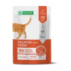 Вологий корм для кішок Nature's Protection Adult cats Sterilised Salmon with Herbs 100 г (NPUPF63659)