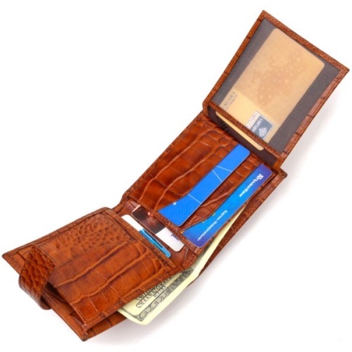 Гаманець Canpellini З натуральної шкіри Рудий (21893)