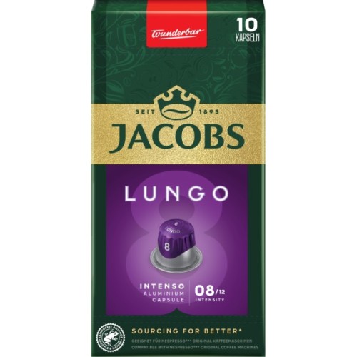 Кава Jacobs Lungo 8 Intenso в капсулах сумісні з Nespresso 10 шт (8711000371244)