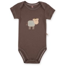 Боді дитяче Luvable Friends коричневий з бамбука з корівкою (68312.BR.6-9)