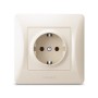 Розетка Videx BINERA 1ая із заземленням кремова (VF-BNSK1G-CR)