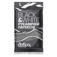 Рукавички господарські Добра Господарочка Black&White Латексні Розмір S (4820086523790)