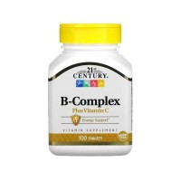 Вітамінно-мінеральний комплекс 21st Century B-Комплекс та Вітамін С, B-Complex Plus Vitamin C, 100 таблеток (CEN-22668)