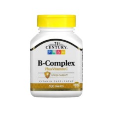Вітамінно-мінеральний комплекс 21st Century B-Комплекс та Вітамін С, B-Complex Plus Vitamin C, 100 таблеток (CEN-22668)