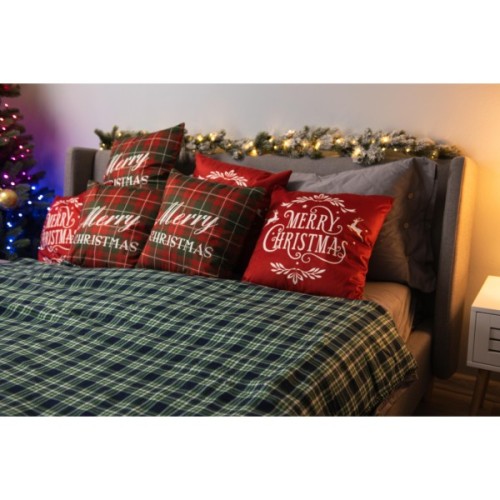 Плед Ardesto Christmas Fleece 130x160см, 100% поліестер, клітинка, зелений (ART0718PB)