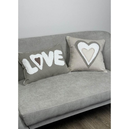 Подушка Прованс декоративна Серденько трикольорове 45х45 см (033342)