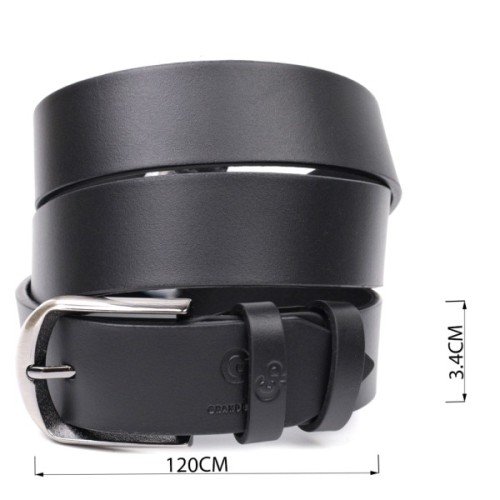 Ремінь Grande Pelle Брючний з натуральної шкіри Чорний (11680)