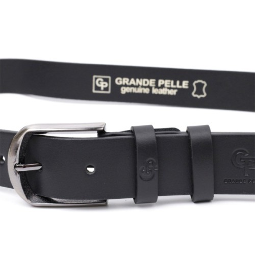 Ремінь Grande Pelle Брючний з натуральної шкіри Чорний (11680)