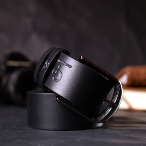 Ремінь Grande Pelle Брючний з натуральної шкіри Чорний (11680)