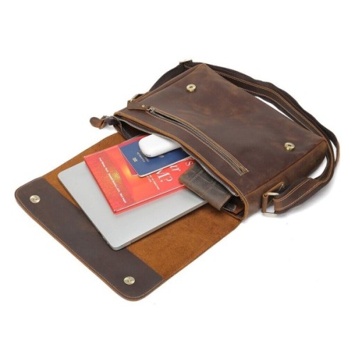 Сумка Vintage Crazy horse Коричнева (14780)