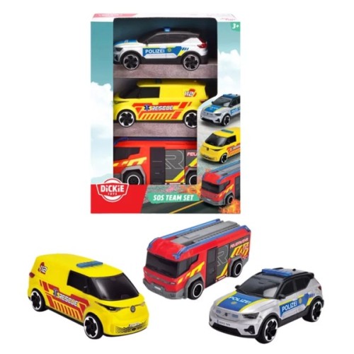 Ігровий набір Dickie Toys Команда SOS поліція, швидка та пожежна машини (3712028)