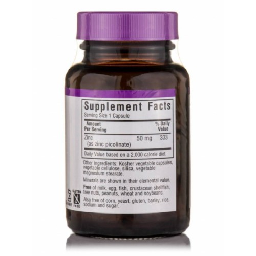 Мінерали Bluebonnet Nutrition Цинк Пиколинат 50мг, 50 гелевих капсул (BLB-00738)