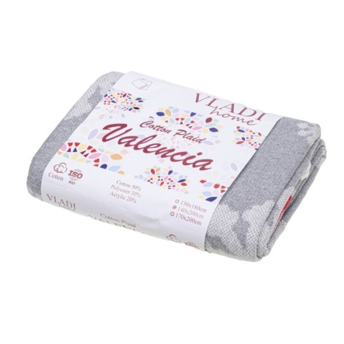 Плед Vladi Валенсія Jumping Deep 140х200 біло-димчасто-червоний (202700)