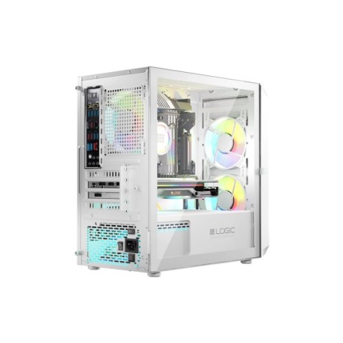 Корпус для ПК Logic concept PORTOS MESH+GLASS ARGB fans 3x120mm WHITE (AM-PORTOS-20-0000000-0002)