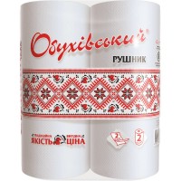 Паперові рушники Обухівський 2 шари білі 2 рулони (4820003833797)