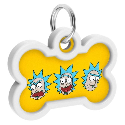 Адресник для тварин WAUDOG Smart ID з QR паспортом "Рік і Морті 3", кістка 40х38 мм (231-0282)