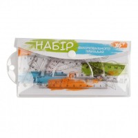 Лінійка Yes набір 4 предмета лінійка 15 см в ПВХ чохлi (370512)