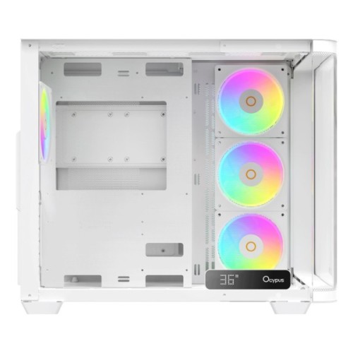Корпус для ПК OCYPUS IOTA C70 WH CURVE ARGB DIGITAL (IOTA-C70-WHD400CD-GL)