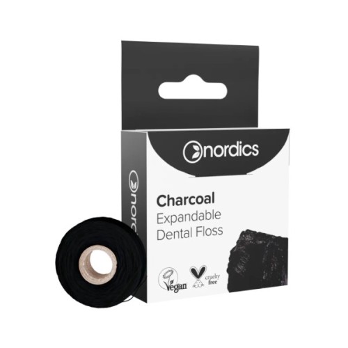 Зубна нитка Nordics З активованим вугіллям 30 м (3800500324975)