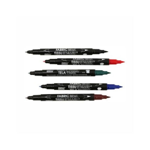 Художній маркер Marvy Червоний, д/св. тканин, двосторонній, 0,75мм, 1-2мм, 122-S, Fabric ball&Brush (028617122229)