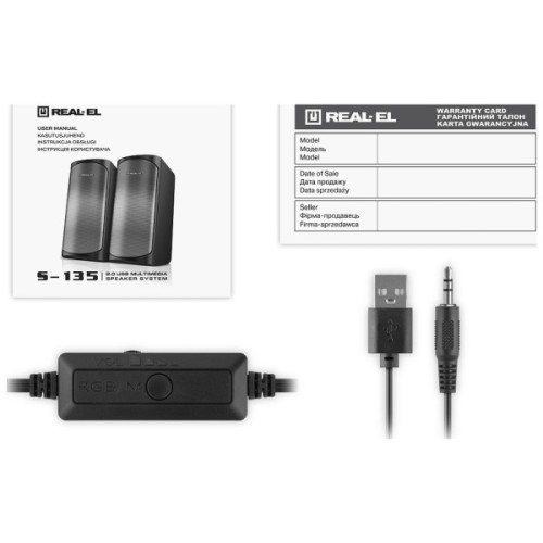 Акустична система REAL-EL S-135 USB Black (EL121100019)