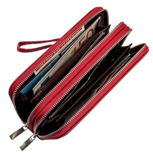 Гаманець Kivi З зернистої екошкіри Червоний (19042)