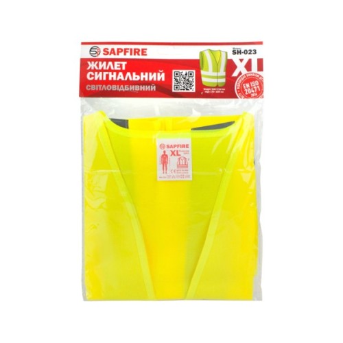Жилет сигнальний SAPFIRE XL жовтий SH-023 (401066)