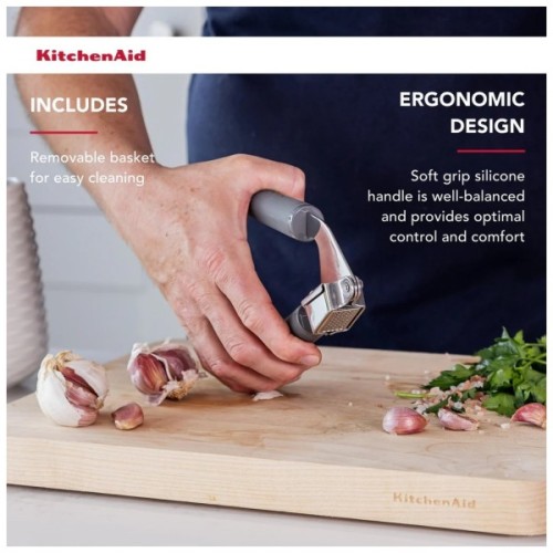 Прес для часнику KitchenAid Coreline 19 см сірий (KAS132OHCGG)