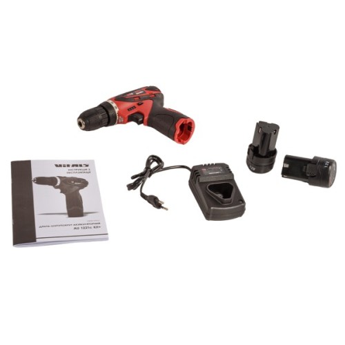 Шуруповерт Vitals AU 1221c, 12V, АКБ 2x1.5Ah, 21Нм, 350·1350об/хв, 0.76кг (235336)