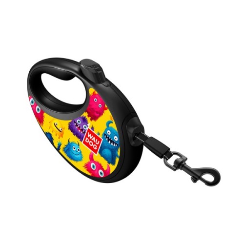Повідець для собак WAUDOG R-leash з контейнером для пакетів "Мохнаті монстри", світловідбивна стрічка, S (255-4050)