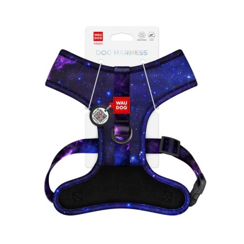Шлея для собак WAUDOG Mesh дихаюча з QR адресником "NASA21" XS (232-0148)