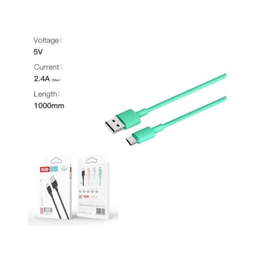 Дата кабель USB 2.0 AM to Micro 5P 1.0m 2.4A green XO (NB156-M-GR)