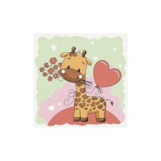 Картина по номерам ArtCraft Жирафик із квітами 30х30 см (15531-AC)