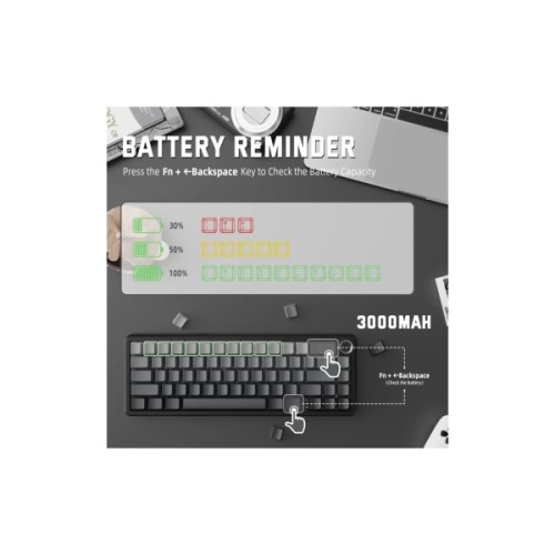 Клавіатура Attack Shark X66 RGB Wireless/Bluetooth/USB UA Moonlit Night (X66MN_AS)