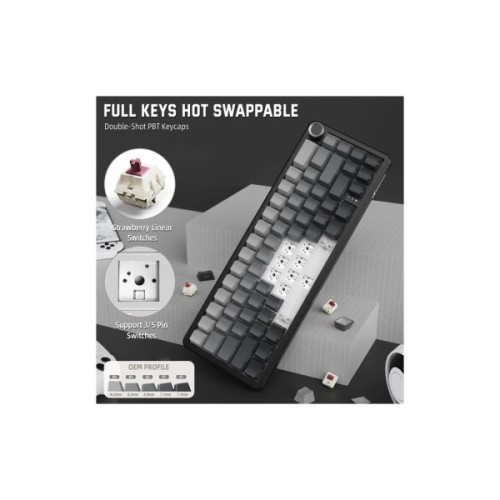 Клавіатура Attack Shark X66 RGB Wireless/Bluetooth/USB UA Moonlit Night (X66MN_AS)
