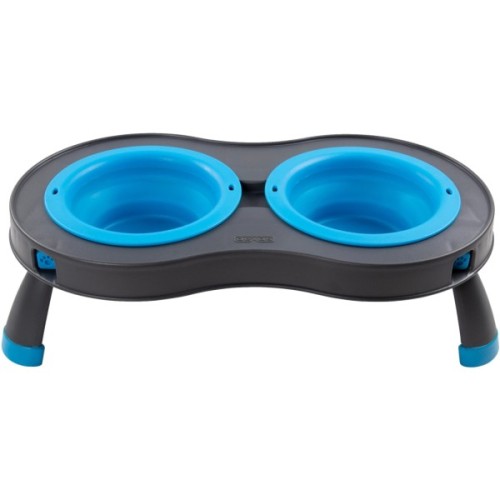 Посуд для собак Dexas Миска подвійна на складній підставці 240 мл блакита (0084297308995)