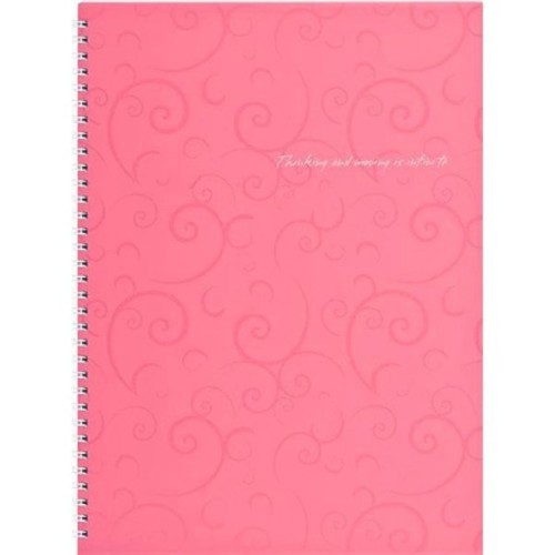 Блокнот Buromax spiral side, А4, 80sheets, Barocco, square, pink (BM.2446-610)