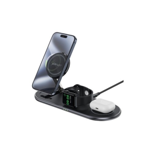Зарядний пристрій Acefast Wireless QI 3in1 15W E19 Qi2 (6974316283096)