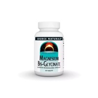 Мінерали Source Naturals Магній Бісгліцинат, Magnesium Bis-Glycinate, 60 таблеток (SN2131)