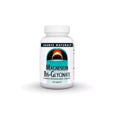 Мінерали Source Naturals Магній Бісгліцинат, Magnesium Bis-Glycinate, 60 таблеток (SN2131)
