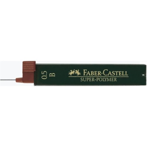 Грифель для механічного олівця Faber-Castell Super-Polymer В (діаметр 0,5 мм), 12 штук у пеналі (16803)