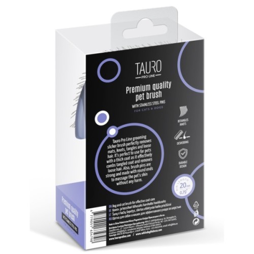 Гребінець для тварин Tauro Pro Line teeth 20 мм фіолетовий (TPLY63479)