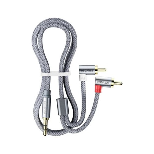 Кабель мультимедійний 3.5mm M to 2xRCA M 2.0m 90° corner Essager (EYPWT-MYA0G-P)