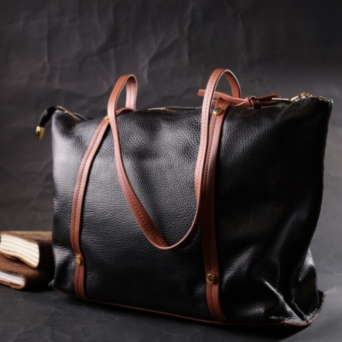 Сумка Vintage З натуральної шкіри Чорна (22303)