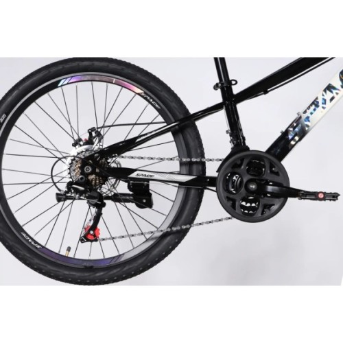 Велосипед Space 24" MARS DD FR рама-11" ST 2026 чорний з білим (OPS-SP-24-059)