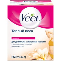 Віск для депіляції Veet теплий з ефірними оліями 250 мл (8002990293235)